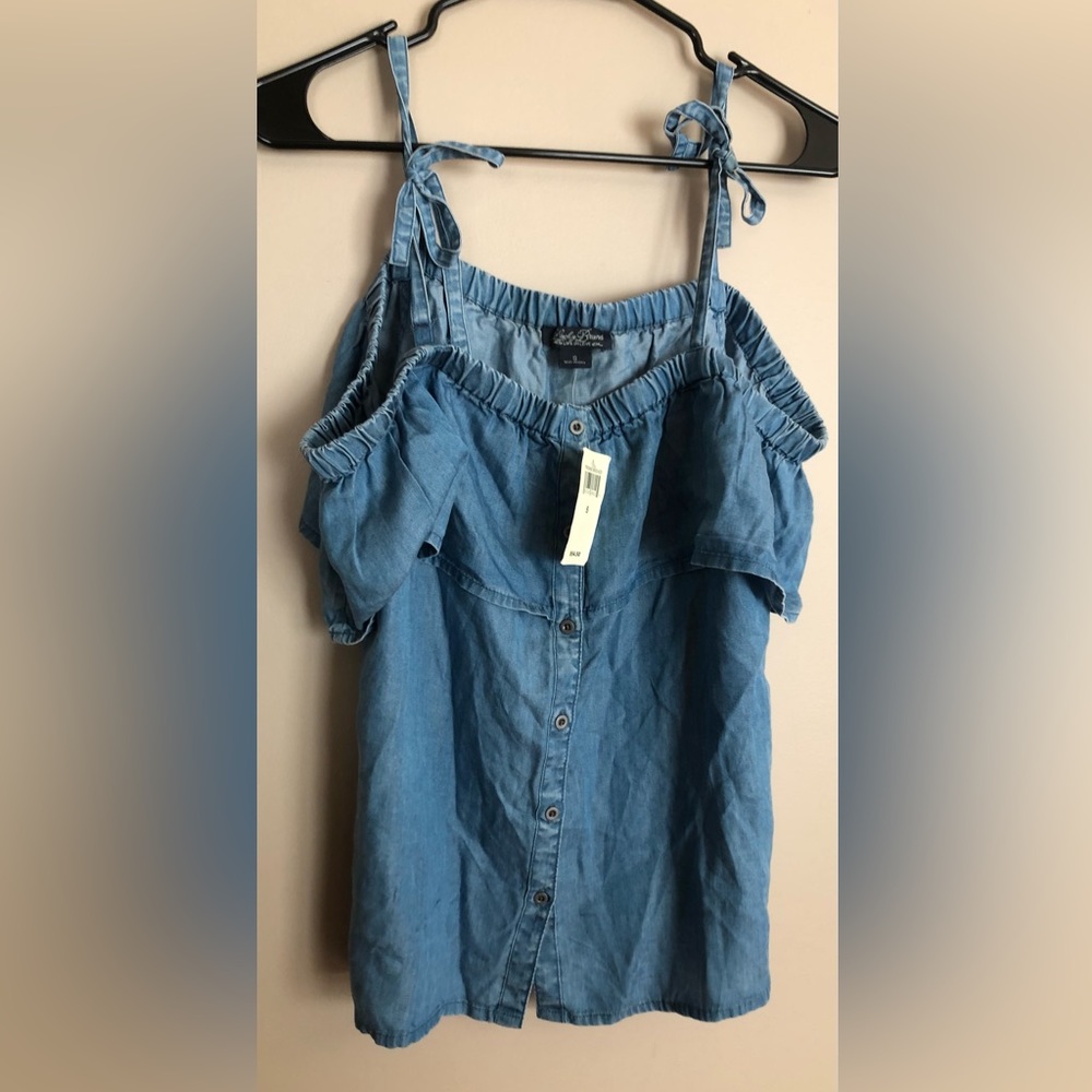 LUCKY BRAND Blue Denim Sleeveless Top  Size S  $55